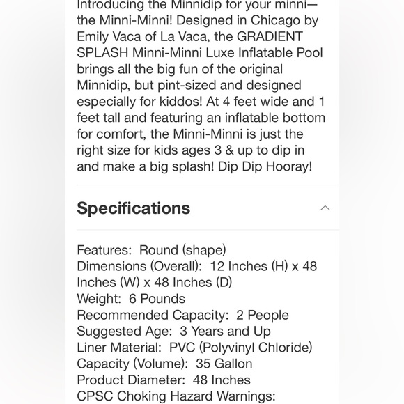 MINNIDIP NWT minni minni gradient splash -blue/white - Picture 6 of 6